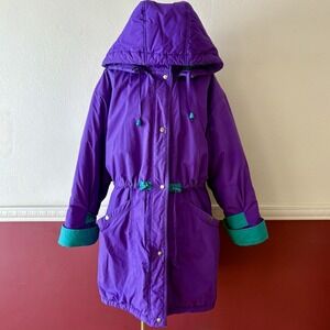 Vintage Cabin Creek 90s classic purple & teal‎ winter parka coat